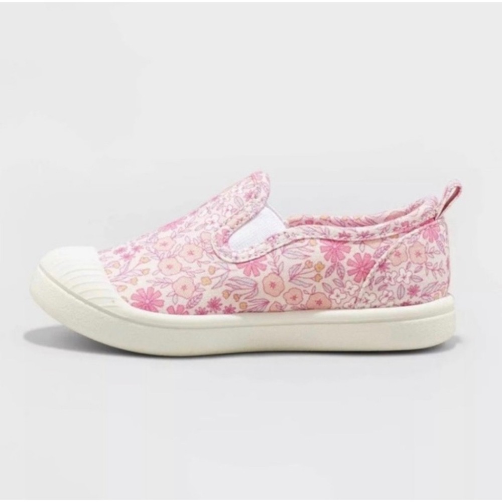 CAT & JACK Girls Pink Sneaker Shoe Toddler Little Flower Floral Loafer Slip On 9